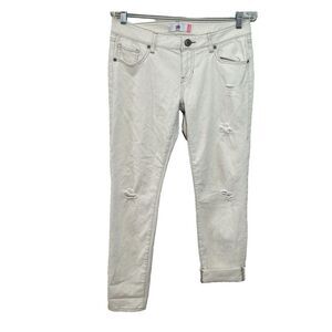 CAbi Boyfriend Jeans Womens Size 4 Antique‎ White Slim Denim Stretch Distressed